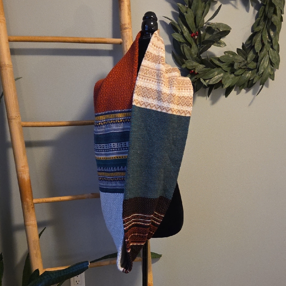 Roots Multicolor Patchwork Knit Infinity Scarf